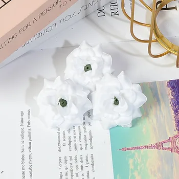 10buc 4,5 cm de Aur Mini Mătase Artificială Flori de Trandafir Capete DIY Scrapbooking Ieftine Ghirlanda de Flori False Pentru Nunta Decorative