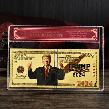 NOI 2024 Alegerile Prezidențiale Trump Placat cu Aur de 24K Comemorative Noutate Note, Cadouri de Colectie Realiste de Suveniruri Cadouri de Artizanat