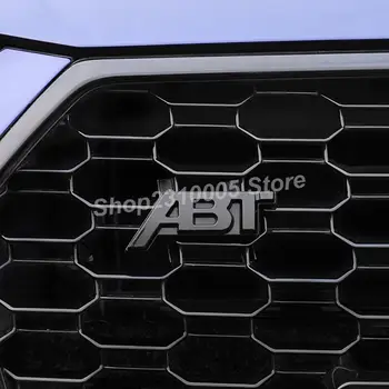 Negru lucios Litere Emblema pentru ABT Styling Auto Portbagajul din Spate de Boot Logo-ul Autocolant Grila Plasă Insigna pentru Audi VW Stil Fagure de miere Grill