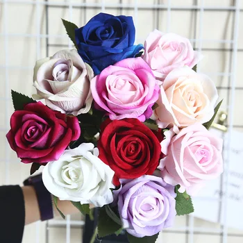 3Pcs Frumoase de Mătase Artificială de Trandafir Flori de Nunta Acasă masa Decor de Masă Lungă Buchet Aranja Fals Planta Ziua Îndrăgostiților Cadouri