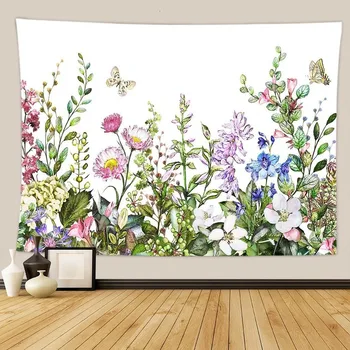 Flori și iarbă peisaj serie tapiserie, acasă noptiera decorative de perete care acoperă, dormitor perdeaua de pânză, pânză de pictură 95*73cm
