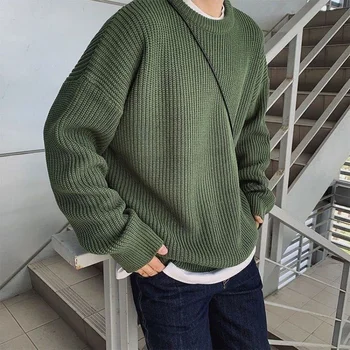 Coreea Moda Pulover Barbati Toamna Tricoul Pulovere De Lână Se Potrivesc Subțire Pentru Bărbați Streetwear Mens Pulover Tricotat Barbati Pulovere Bluza