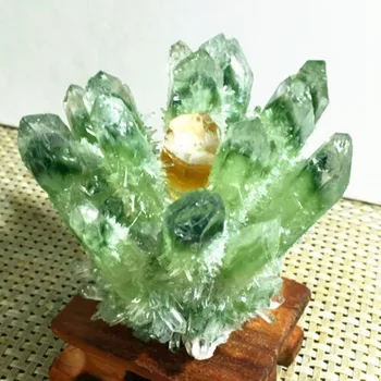 Noi Găsim verde Phantom Cuarț Cluster de Cristal Mineral Specimen de Vindecare 352g