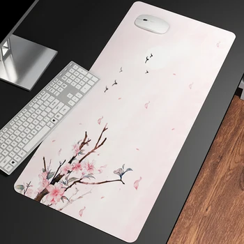 Drăguț Roz Floare de Cires Floare Jucătorii Decoracion Mouse Pad DIY Mare 900x400 Extins Cauciuc Tastatură de Calculator Covor Mousepad