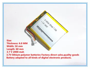 Dimensiunea 605060 3.7 V 1900mah Baterie Litiu-polimer Cu Bord de Protecție Pentru MP5 GPS Tablet PC Produse Digitale Transport Gratuit