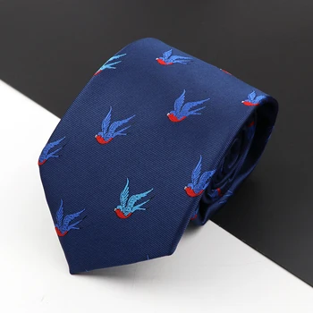 Nouă Bărbați Cravata Microfibra Jacquard Țesute 8cm Cravata Albastru desen Animat Animale Model Casual Uzura de zi cu Zi Cravat Petrecere de Nunta Cadou