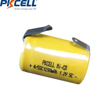 2/6/8/12PCS PKCELL 4/5SC 1200mAh 1.2 V Ni-CD Baterie Reîncărcabilă 4/5 SC Sub baterii de tip C cu sudura file pentru scule electrice 1