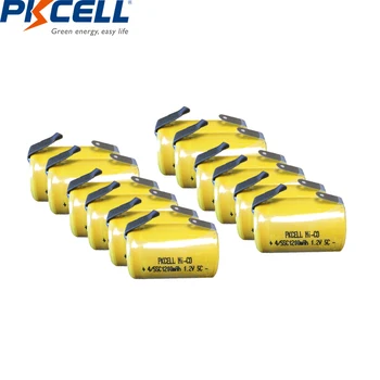 2/6/8/12PCS PKCELL 4/5SC 1200mAh 1.2 V Ni-CD Baterie Reîncărcabilă 4/5 SC Sub baterii de tip C cu sudura file pentru scule electrice 2