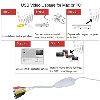 Ezcap Audio USB Card de Captura Video VHS to DVD Converter Record,Camera TV Box VHS Vechi de Bandă Digitală pentru Windows10 Win10 MAC