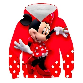 Fete Mickey Mouse Hanorace Primăvara Și Toamna Desene Animate Casual, Jachete Haine Mâneci Lungi Moda Cu Glugă Topuri 1-14 Ani