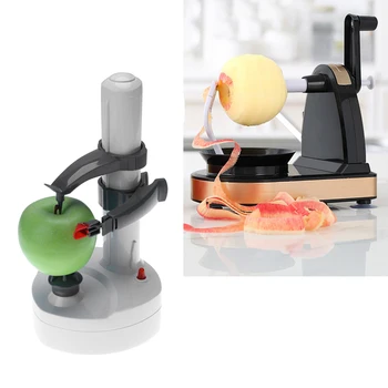 Electric Spirală Apple Peeler Cutter Feliator de Fructe Cartofi Automata cu Baterii Mașină Cuțitului Tăietor de Mașini NOI în UE Plug 0