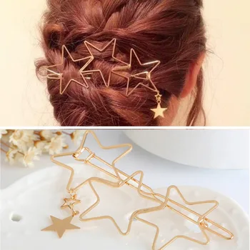 1 buc Femeile golden Star Clip de Păr Snap Barrette de Par Stick Ac de păr Styling Păr Accesorii Pentru Femei Fete Dropshipping 4