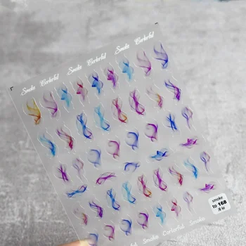 De înaltă Calitate 5D Gravate Nail Art Sticker Fum, Smog Autocolante pentru Unghii Folie Individualitatea Design Adeziv Unghii Manichiura de Moda 0