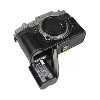 Din Piele Sac de aparat de Fotografiat Jumătate Caz Corp Pentru Fuji Fujifilm XT4 X-T4 Jos Capacul de Protecție Coajă