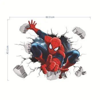 45X60 Superman Spiderman Autocolante de Perete Adeziv Pentru Camera Copiilor Perete Autocolant 3D Spider-man Decor Decalcomanii pentru Copii, Decor Camera