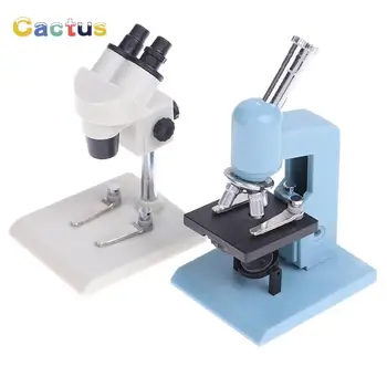 Casa Papusa Microscop Micro-Miniatură Microscop Model De Echipament De Laborator Scena Decor Jucărie Accesorii Decor 0