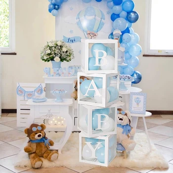 Alfabetul Personalizate Cutie Transparentă Copil de Dus Decor Fată Băiat Nunta 1 Petrecere de Ziua de Decorare pentru Copii BabyShower Balon Cutie