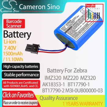 CameronSino Baterie pentru Zebra IMZ320 MZ220 MZ320 se potrivește Zebra AK18353-1 BT17790-1/2 M3I-0UB00000-03 Scanner de coduri de Bare baterie 7.40 V