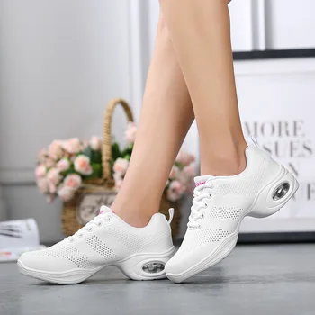 XIHAHA Talpă Moale Pantofi de Jazz Plasă de Femeie Doamnelor Moderne Moale Talpa Dans Adidași Respirabil Usoare de Dans de Fitness Pantofi