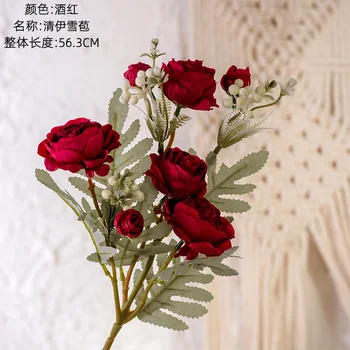 European Long Branch Flori Artificiale pentru Acasă Decorare Grădină Silk Rose Flori False Flores
