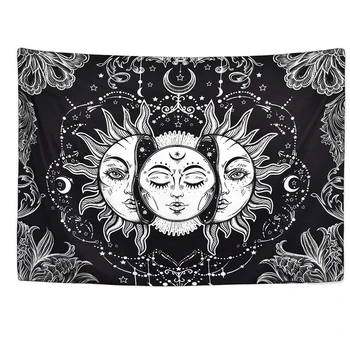 Indian Mandala Soare Tapiserie Vrăjitorie Agățat De Perete Boho Decor Vintage Luna Tapiserie Hippie Dormitor, Camera De Zi PsychedelicDecor