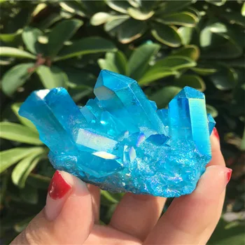 73g Naturale albastru limpede cristal de cuarț punctul tratament de minerale rare