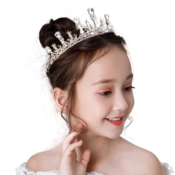 Copii Coroana Frizură Printesa Fata de Coroana de Cristal Bentiță de Aur Fata de Ziua Accesoriu de Păr
