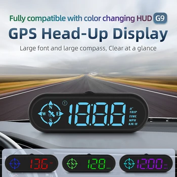 G9 Vitezometru GPS Auto LED HUD Head-Up Display Computer de bord Masina a Construi-în Font Mare Și Mare Busolei Electronice Auto