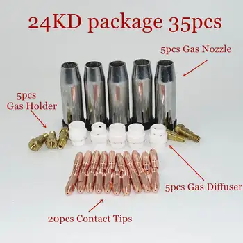 35pcs 24KD de Sudură Consumabile 0.8 mm, 1.0 mm, 1.2 mm, Torta MIG Duza de Gaz Sfat Titularul Gaz Difuzor pentru Aparat de Sudura MIG MAG