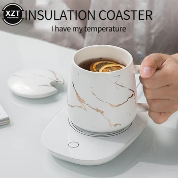 Portabil USB cu Cana de Cafea în Ceașcă Cald Izolare 55 °C Termostat Coaster Ceai Lapte de Sticlă Electric Constant de Încălzire pentru Biroul de Acasă