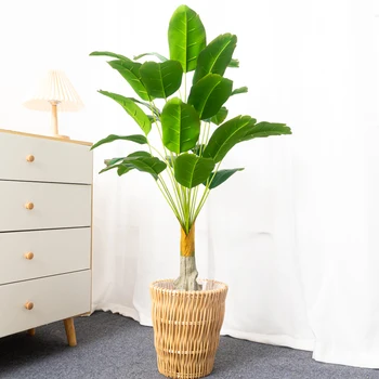 80-100cm Mare de Plante Artificiale Fals Palmier Ramură de Plastic Banane Frunze Înalt Tropicale Monstera Pentru Home Garden Decor Nunta