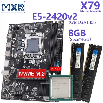 X79 LGA 1356 Placa de baza Set kit Xeon E5 2420 V2, 8GB DDR3 Memorie Ram 1333MHz ECC REG PC3 kit 10600 2420V2