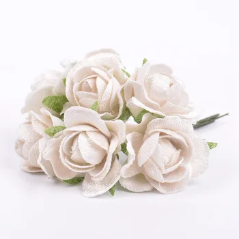 6pcs Flori Buchet Mic de Flori de Trandafir Cap Petrecere de Nunta Decor Acasă Cununa de Scrapbooking DIY Meșteșug de Flori False