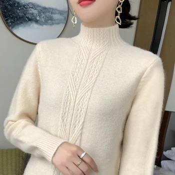 Toamna și iarna 2022 noi femei pe gât rotund solid cașmir îngroșat Pulover tricotate pulover haina