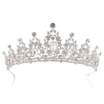 Strălucitoare Stras de Cristal Regina Tiara cu Bandă de susținere Nunta Concurs de Coroane Printesa Coroana pentru Femei LL@17