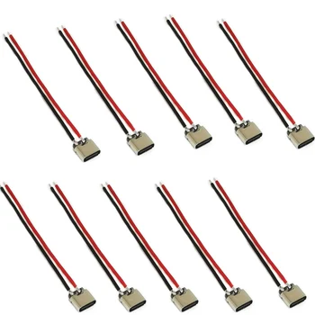 10buc USB Tip-C 2P Sârmă de Sudare Femeie Conector Cablu 3A 20V Tip C Taxa de Sârmă Pentru Telefonul Mobil Led-uri