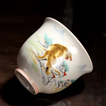 Retro Ceramice Ceașcă de ceai de Pictat Flori și Păsări Mici Castron de Ceai Chinezesc Handmade Set de Ceai Accesorii Personalizate de Master Cup 0