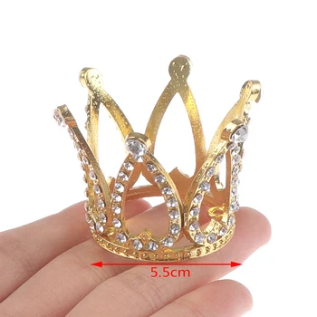 Mini Princess Crown Topper Cristal Pearl Tiara Copii Ornamente De Păr De Nunta, Petrecere De Aniversare Tort De Decorare