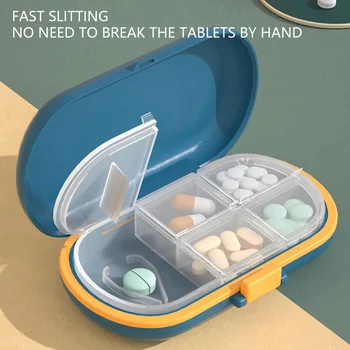 Portabile Organizator Recipient pentru Tablete de Călătorie Cutie Inel de Etanșare Cutie Mica pentru Tablete Paie de Grâu Recipient pentru Medicamente 0