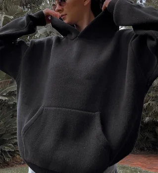 Tricotate Pulover Kanye West cu Glugă Bărbați și Femei Pulover Tendință de Streetwear Supradimensionate Casual Tricot Hanorace