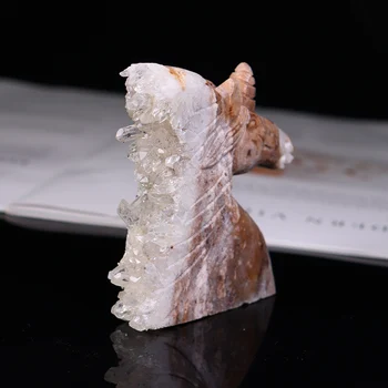 Naturale Cristal Unicorn Parte sculptură pietre pretioase animale reiki Clar cluster de vindecare de pietre pentru decor acasă