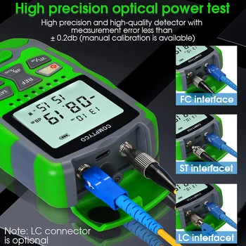Reîncărcabilă Fibre Tester 4 in 1 Mini Optical Power Meter -70~+10dBm & Visual fault Locator & Rj45 Rețea de Testare si de Iluminat cu LED