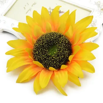 3Pcs 14cm Mari de Floarea-soarelui Cap de Mătase Artificială Flori pentru DIY Scrapbooking Coroană de flori Acasă Decor de Nunta Ieftine de Flori False