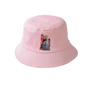 Anime Tokyo Răzbunătorul roz pălărie de Vară a Femeilor de Bărbați, Panama Găleată cu Capac Design Plat Vizorul Harajuku Pălărie Găleată Pălărie de Pescar 0