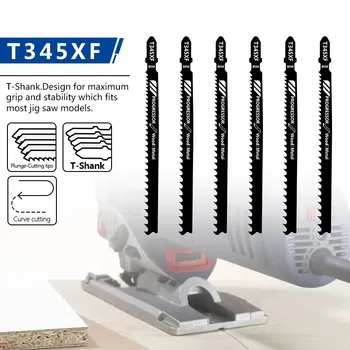 T345XF Jig a Văzut Lama HCS de Lemn Asortate Lame Pentru Lemn Plastic de Tăiere T Coadă Instrument de Putere cu Piston Ferăstrău