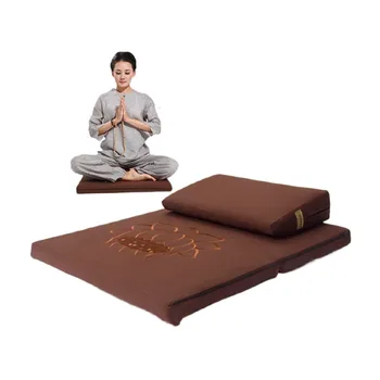 Deluxe Zafu & Zabuton 2 Bucata Set - Yoga/Meditatie Perne Pătrat 60/70/80cm Japoneză Zafu Etaj Pernă de Meditație Lotus
