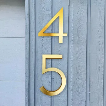 15cm Numărul Casei Semnul #3 Huisnummer în aer liber Alamă 6 inch din Aluminiu Font Modern Ușa Numere de Înmatriculare Adresa de Domiciliu Semnalizare