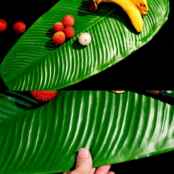Apă-Dovada Artificiale Tropicale, Plante Verzi, Banane, Frunze De Palmieri, Hotelul Garden Party De Nunta De Decorare Masă Mat Platou Cu Fructe
