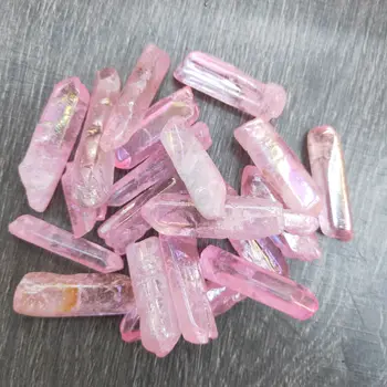 1kg en-Gros Aură de înger baghetă de cuarț roz naturale de galvanizare cristal punct de specimen Lustruit Vindecare