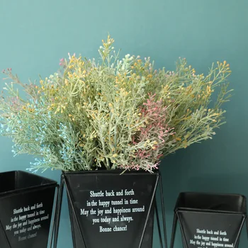 Flori artificiale din material plastic frunze albe neclare pulbere hipocampus iarbă fals plante nunta decor acasă aranjament, accesoriu